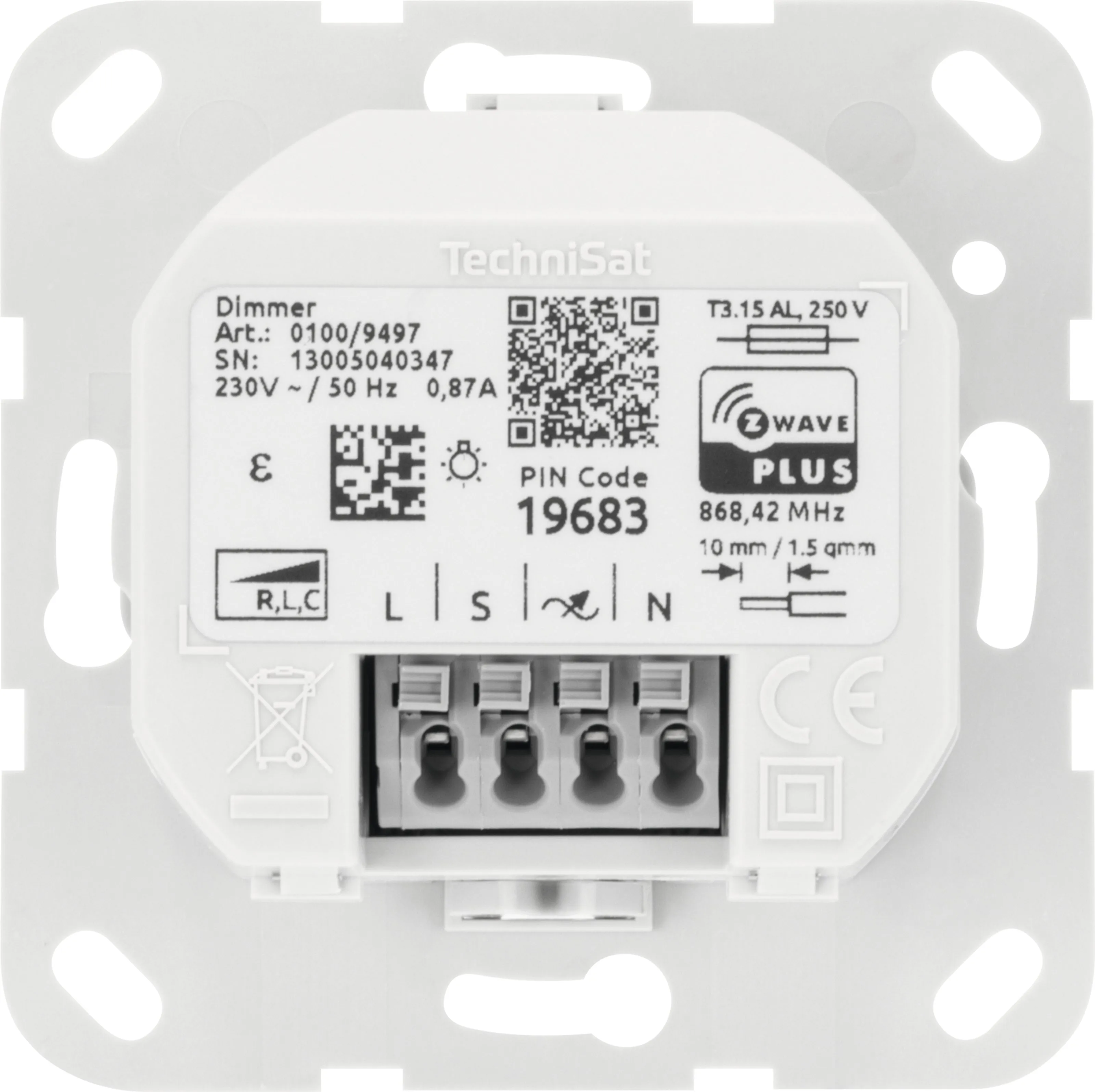 Dimmer-Einsatz, kompatibel mit Gira System 55